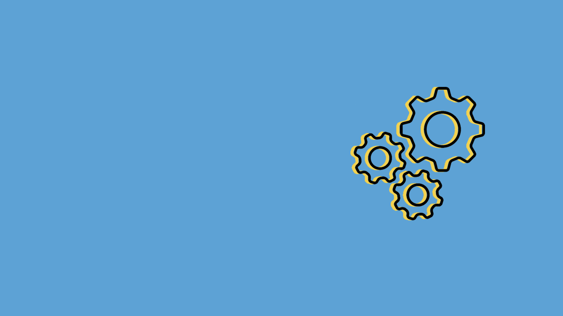 Illustration of three cogs.